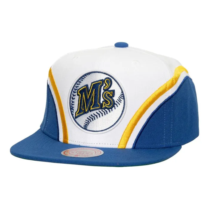 Mitchell and Ness Overhead Snapback Coop Seattle Mariners Men Hats and Headwear Mitchell and Ness Overhead Snapback Coop Seattle Mariners Men Hats and Headwear