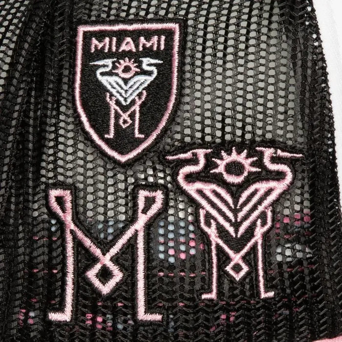 Mitchell and Ness Palm Tree Trucker Inter Miami CF Men Hats and Headwear Mitchell and Ness Palm Tree Trucker Inter Miami CF Men Hats and Headwear