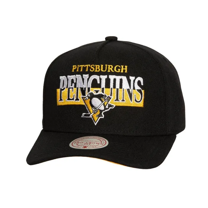 Mitchell and Ness Panorec Pro Snapback Pittsburgh Penguins Men Hats and Headwear Mitchell and Ness Panorec Pro Snapback Pittsburgh Penguins Men Hats and Headwear