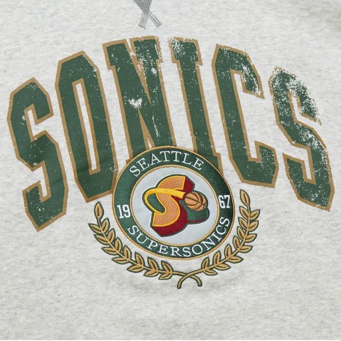 Mitchell and Ness Premium Fleece Crew Vintage Logo Seattle Supersonics Men Hoodies and Sweatshirts Mitchell and Ness Premium Fleece Crew Vintage Logo Seattle Supersonics Men Hoodies and Sweatshirts