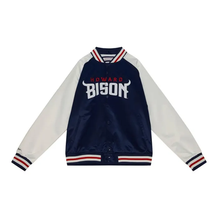 Mitchell and Ness Primetime Lightweight Satin Jacket Howard University Men Jackets and Outerwear Mitchell and Ness Primetime Lightweight Satin Jacket Howard University Men Jackets and Outerwear