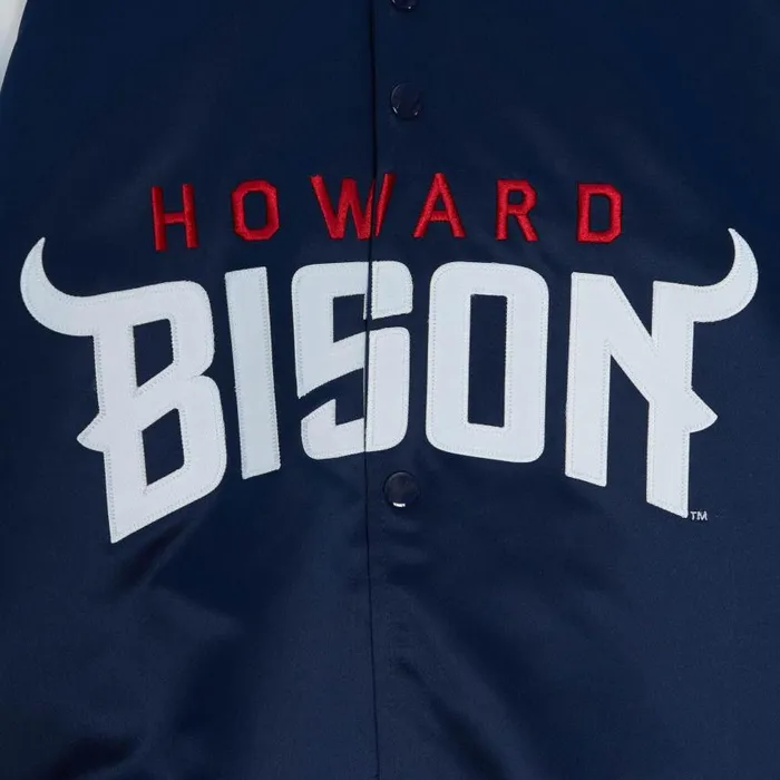 Mitchell and Ness Primetime Lightweight Satin Jacket Howard University Men Jackets and Outerwear Mitchell and Ness Primetime Lightweight Satin Jacket Howard University Men Jackets and Outerwear