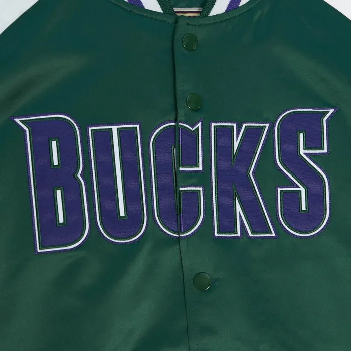 Mitchell and Ness Primetime Lightweight Satin Jacket Milwaukee Bucks Men Jackets and Outerwear Mitchell and Ness Primetime Lightweight Satin Jacket Milwaukee Bucks Men Jackets and Outerwear