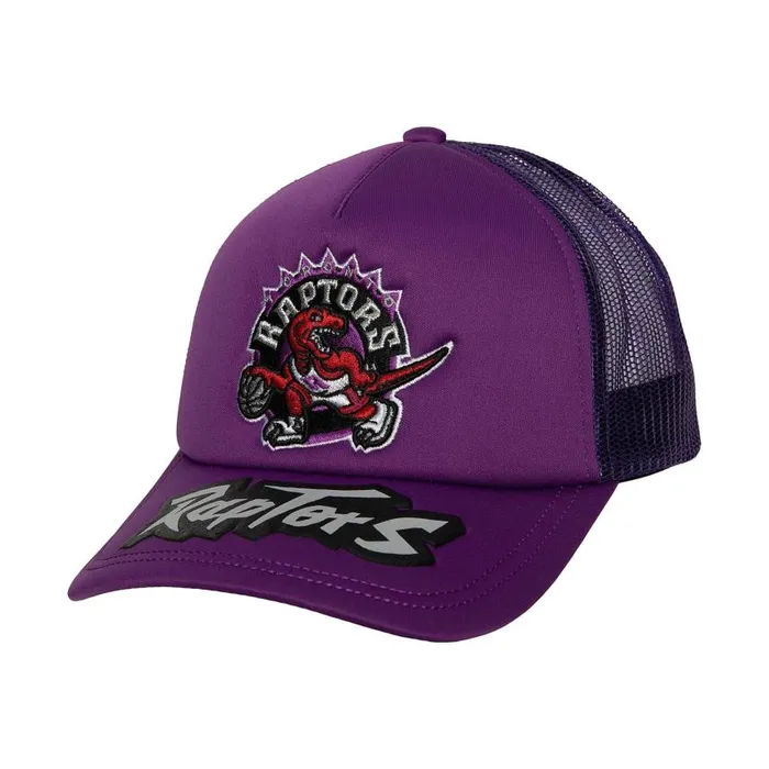 Mitchell and Ness Puff The Magic Trucker Snapback HWC Toronto Raptors Men Hats and Headwear Mitchell and Ness Puff The Magic Trucker Snapback HWC Toronto Raptors Men Hats and Headwear