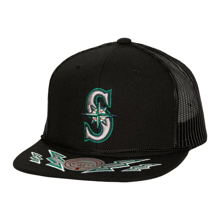 Mitchell and Ness Recharge Trucker Coop Seattle Mariners Men Hats and Headwear Mitchell and Ness Recharge Trucker Coop Seattle Mariners Men Hats and Headwear