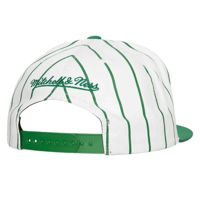 Mitchell and Ness Retro Pinstripe Snapback HWC Boston Celtics Men Hats and Headwear Mitchell and Ness Retro Pinstripe Snapback HWC Boston Celtics Men Hats and Headwear
