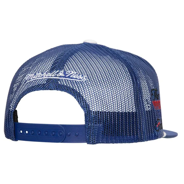 Mitchell and Ness Roper Trucker HWC Detroit Pistons Men Hats and Headwear Mitchell and Ness Roper Trucker HWC Detroit Pistons Men Hats and Headwear