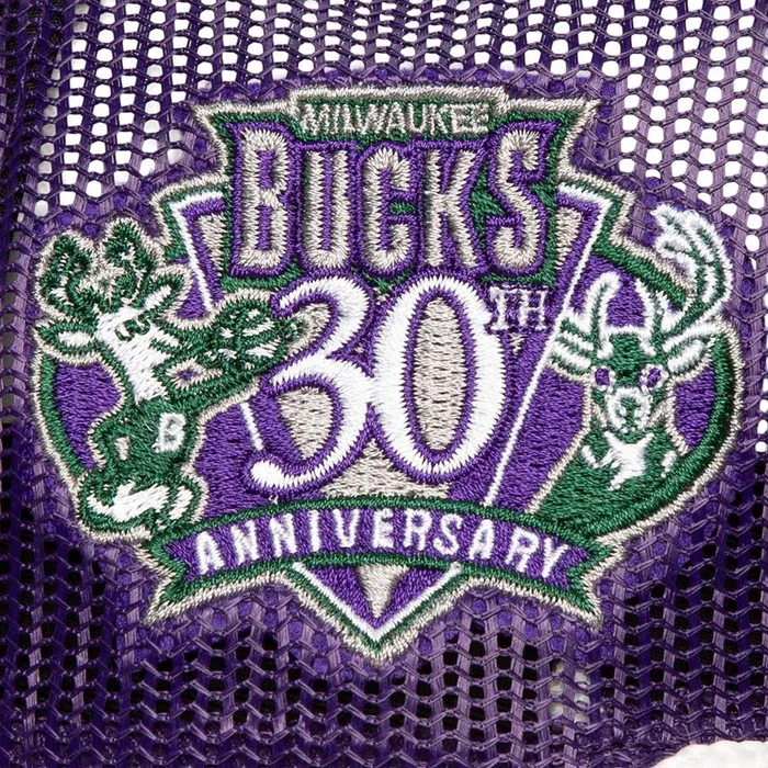 Mitchell and Ness Roper Trucker HWC Milwaukee Bucks Men Hats and Headwear Mitchell and Ness Roper Trucker HWC Milwaukee Bucks Men Hats and Headwear