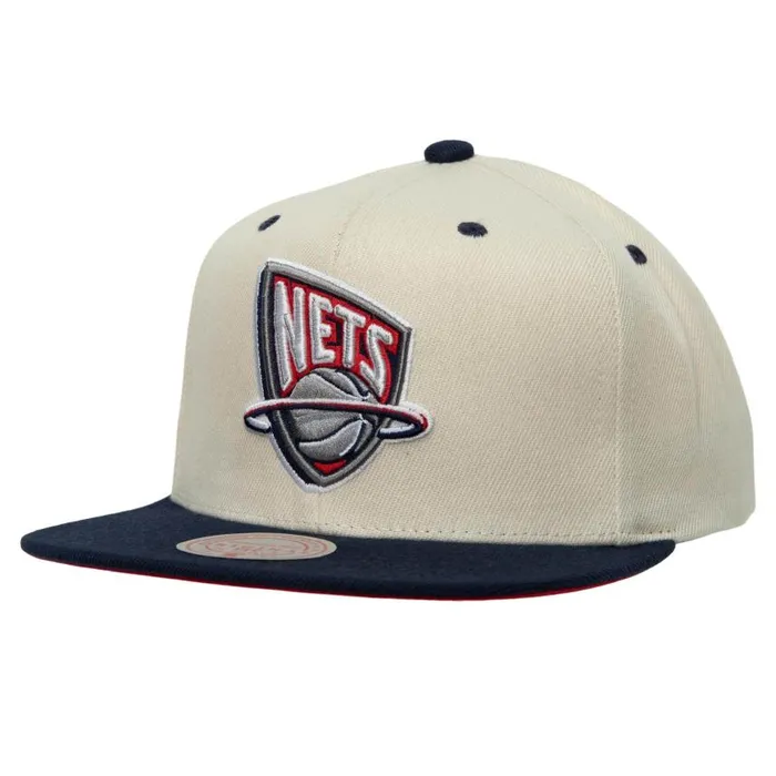 Mitchell and Ness Sail 2 Tone Snapback HWC New Jersey Nets Men Hats and Headwear Mitchell and Ness Sail 2 Tone Snapback HWC New Jersey Nets Men Hats and Headwear