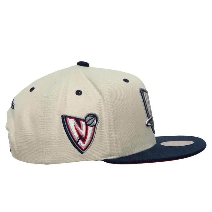 Mitchell and Ness Sail 2 Tone Snapback HWC New Jersey Nets Men Hats and Headwear Mitchell and Ness Sail 2 Tone Snapback HWC New Jersey Nets Men Hats and Headwear
