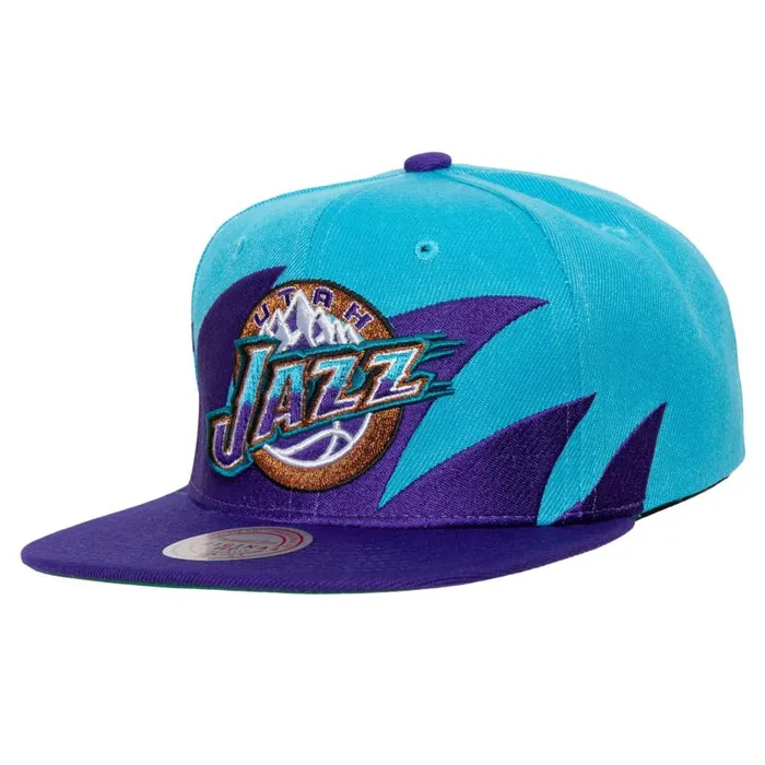 Mitchell and Ness Sharktooth Snapback HWC Utah Jazz Men Hats and Headwear