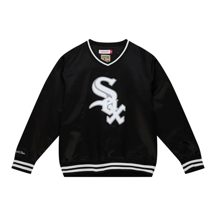 Mitchell and Ness Sideline Pullover Satin Jacket Chicago White Sox Men Jackets and Outerwear Mitchell and Ness Sideline Pullover Satin Jacket Chicago White Sox Men Jackets and Outerwear