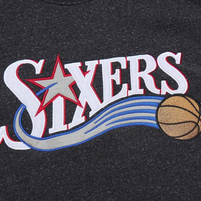 Mitchell and Ness Snow Washed Fleece Crew Vintage Logo Philadelphia 76ers Men Hoodies and Sweatshirts Mitchell and Ness Snow Washed Fleece Crew Vintage Logo Philadelphia 76ers Men Hoodies and Sweatshirts