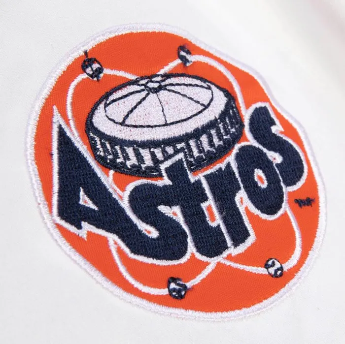 Mitchell and Ness Special Script Heavyweight Satin Jacket Houston Astros Men Jackets and Outerwear Mitchell and Ness Special Script Heavyweight Satin Jacket Houston Astros Men Jackets and Outerwear
