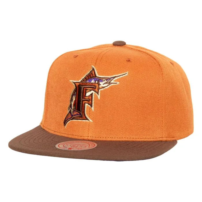 Mitchell and Ness Sweet Potato Pie Snapback Coop Florida Marlins Men Hats and Headwear Mitchell and Ness Sweet Potato Pie Snapback Coop Florida Marlins Men Hats and Headwear