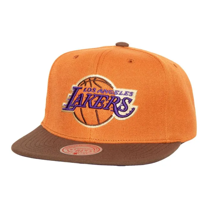 Mitchell and Ness Sweet Potato Pie Snapback Los Angeles Lakers Men Hats and Headwear Mitchell and Ness Sweet Potato Pie Snapback Los Angeles Lakers Men Hats and Headwear