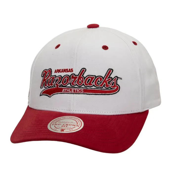 Mitchell and Ness Tail Sweep Pro Snapback V University Of Arkansas Men Hats and Headwear Mitchell and Ness Tail Sweep Pro Snapback V University Of Arkansas Men Hats and Headwear