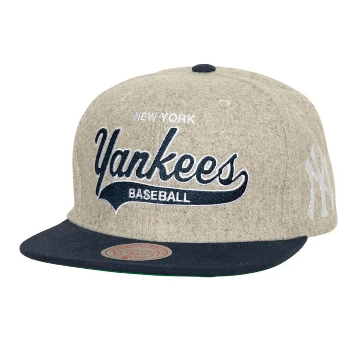 Mitchell and Ness Tailsweep 20 Melton Snapback New York Yankees Men Hats and Headwear Mitchell and Ness Tailsweep 20 Melton Snapback New York Yankees Men Hats and Headwear