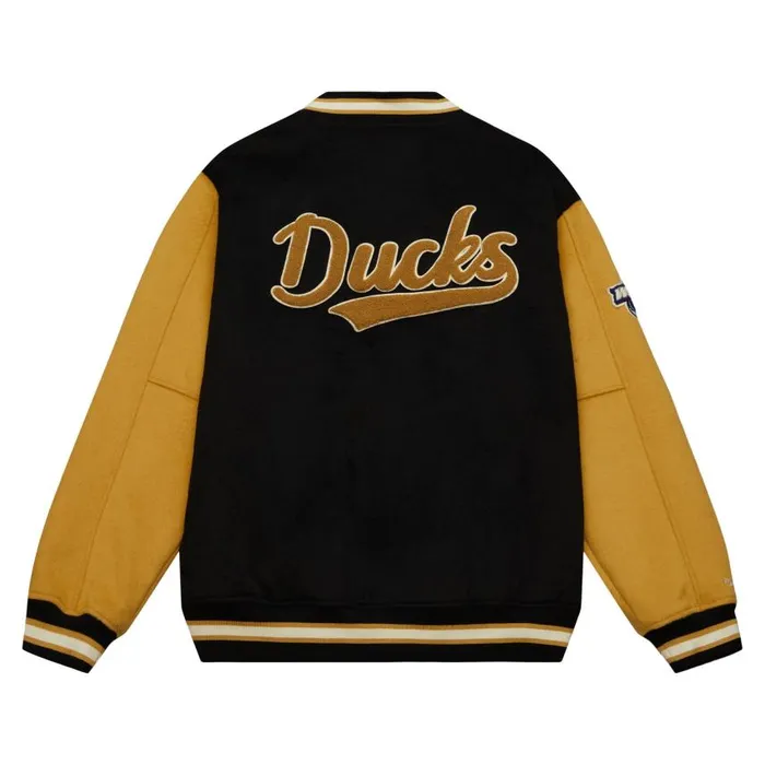 Mitchell and Ness Team Legacy Varsity Jacket Anaheim Ducks Men Jackets and Outerwear Mitchell and Ness Team Legacy Varsity Jacket Anaheim Ducks Men Jackets and Outerwear