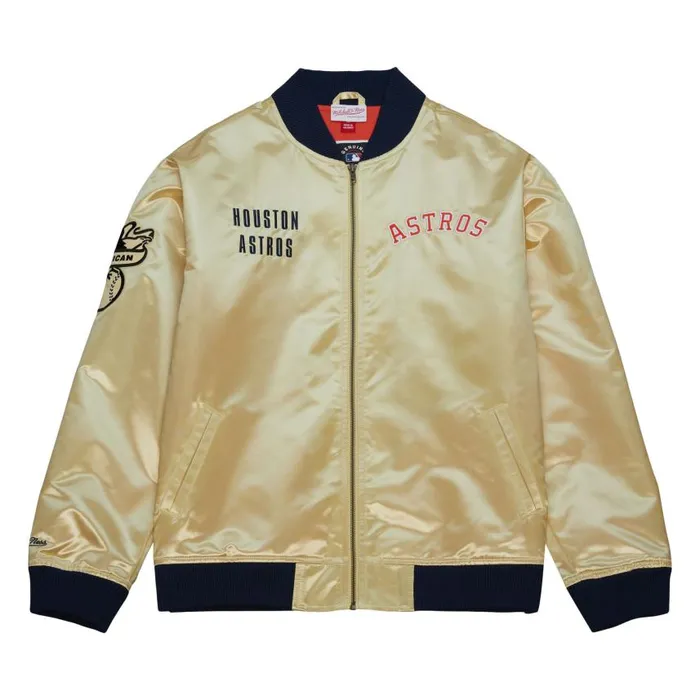Mitchell and Ness Team OG 20 Lightweight Satin Jacket Current Logo Houston Astros Men Jackets and Outerwear Mitchell and Ness Team OG 20 Lightweight Satin Jacket Current Logo Houston Astros Men Jackets and Outerwear