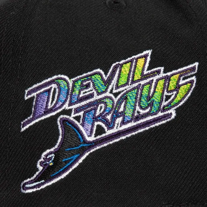 Mitchell and Ness Team Pro Snapback Coop Tampa Bay Rays Men Hats and Headwear