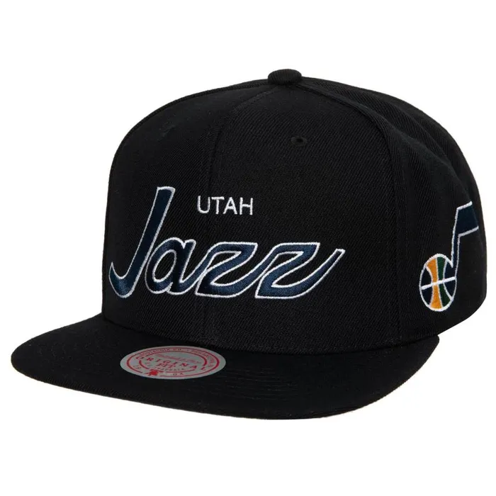 Mitchell and Ness Team Script 20 Snapback Utah Jazz Men Hats and Headwear