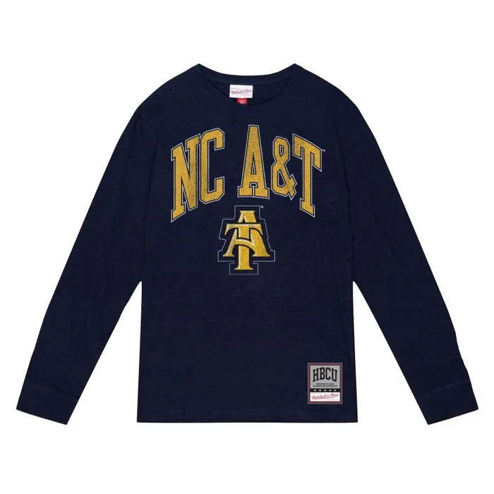 Mitchell and Ness University Arch Logo LS Tee North Carolina AandT University Men TShirts and Tops Mitchell and Ness University Arch Logo LS Tee North Carolina AandT University Men TShirts and Tops