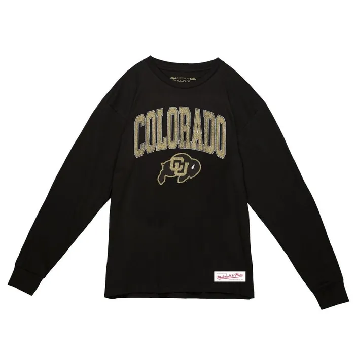 Mitchell and Ness University Arch Logo LS University Of Colorado Boulder Men TShirts and Tops Mitchell and Ness University Arch Logo LS University Of Colorado Boulder Men TShirts and Tops