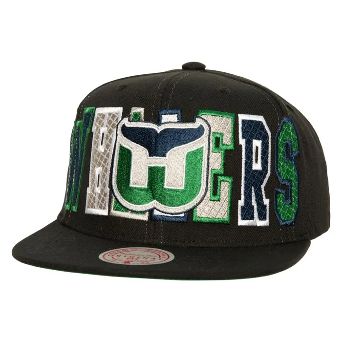 Mitchell and Ness Varsity Bust Snapback Vntg Hartford Whalers Men Hats and Headwear Mitchell and Ness Varsity Bust Snapback Vntg Hartford Whalers Men Hats and Headwear