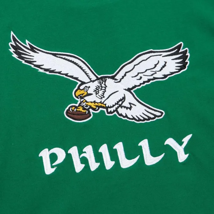 Mitchell and Ness Women039s Embroidered Crop Crew Philadelphia Eagles Women Hoodies and Sweatshirts Mitchell and Ness Women039s Embroidered Crop Crew Philadelphia Eagles Women Hoodies and Sweatshirts