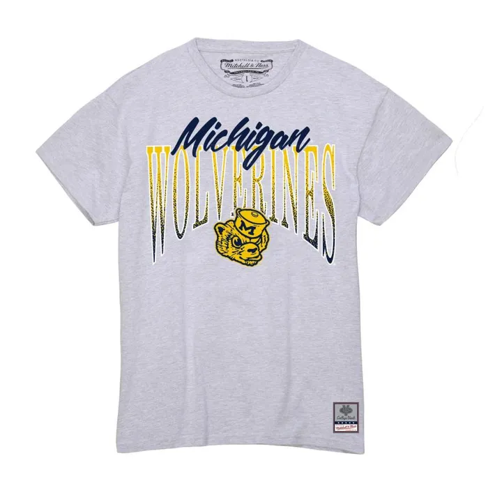 Mitchell and Ness Womens Script Arc Tee University Of Michigan Women TShirts and Tops Mitchell and Ness Womens Script Arc Tee University Of Michigan Women TShirts and Tops