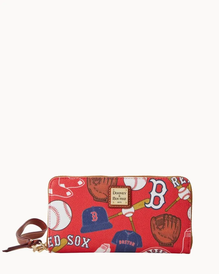 MLB Red Sox Large Zip Around Wristlet Red Sox Women Dooney and Bourke Wallets MLB Red Sox Large Zip Around Wristlet Red Sox Women Dooney and Bourke Wallets