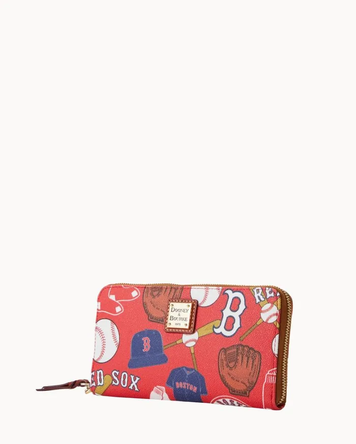 MLB Red Sox Large Zip Around Wristlet Red Sox Women Dooney and Bourke Wallets MLB Red Sox Large Zip Around Wristlet Red Sox Women Dooney and Bourke Wallets