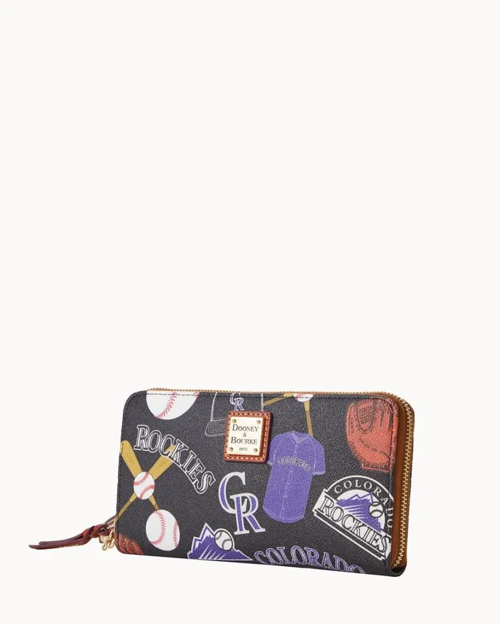 MLB Rockies Large Zip Around Wristlet Rockies Women Dooney and Bourke Wallets MLB Rockies Large Zip Around Wristlet Rockies Women Dooney and Bourke Wallets