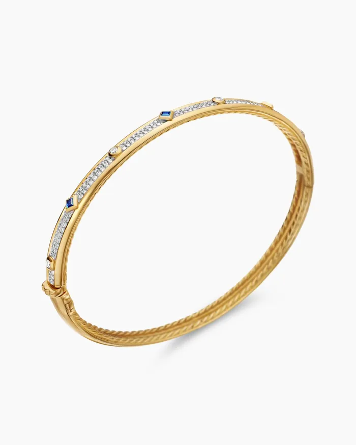 Modern Renaissance Bangle Bracelet In 18K Yellow Gold With Full Pav 45mm Women David Yurman Bangle Modern Renaissance Bangle Bracelet In 18K Yellow Gold With Full Pav 45mm Women David Yurman Bangle