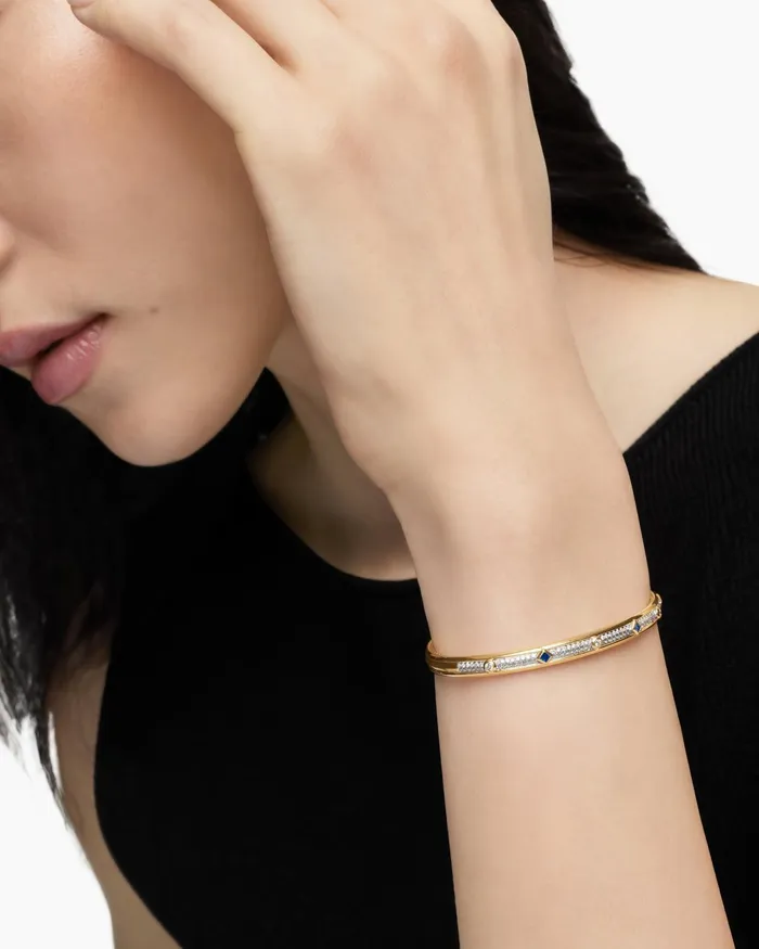 Modern Renaissance Bangle Bracelet In 18K Yellow Gold With Full Pav 45mm Women David Yurman Bangle Modern Renaissance Bangle Bracelet In 18K Yellow Gold With Full Pav 45mm Women David Yurman Bangle