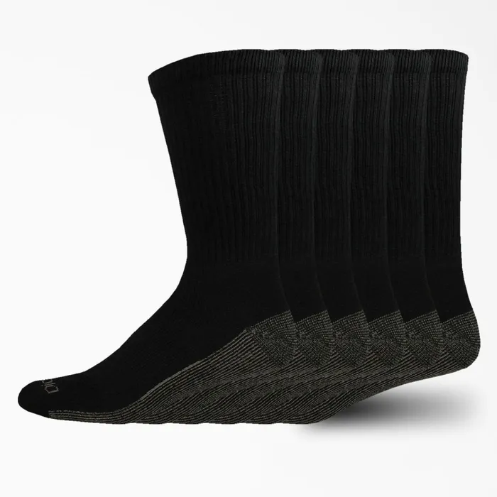 Moisture Control Crew Work Socks Size 1215 6Pack Black Black bk Men Dickies Socks Moisture Control Crew Work Socks Size 1215 6Pack Black Black bk Men Dickies Socks