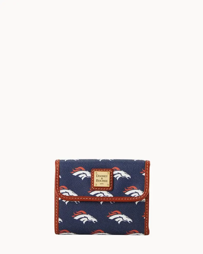 NFL Broncos Flap Credit Card Wallet Broncos Women Dooney and Bourke Wallets