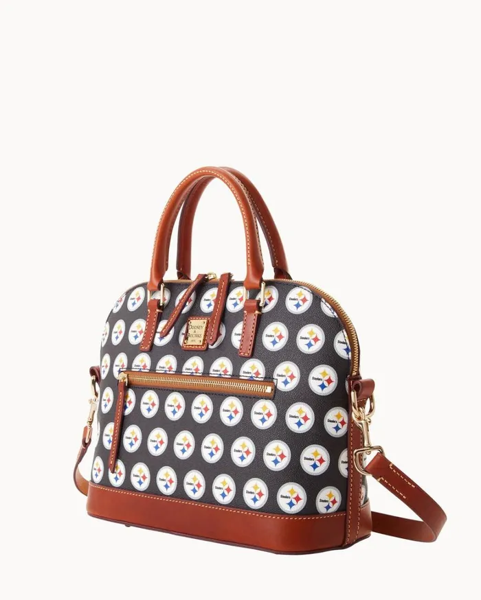 NFL Steelers Domed Zip Satchel Steelers Women Dooney and Bourke Satchels NFL Steelers Domed Zip Satchel Steelers Women Dooney and Bourke Satchels