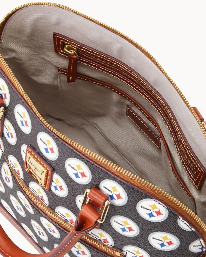 NFL Steelers Domed Zip Satchel Steelers Women Dooney and Bourke Satchels NFL Steelers Domed Zip Satchel Steelers Women Dooney and Bourke Satchels