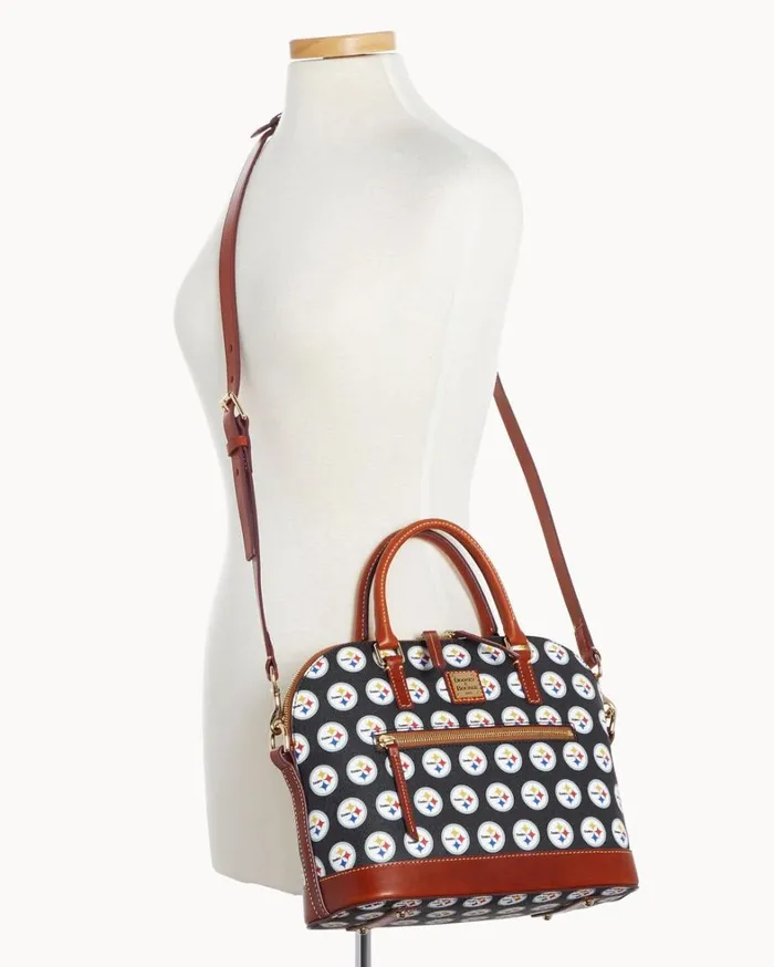 NFL Steelers Domed Zip Satchel Steelers Women Dooney and Bourke Satchels NFL Steelers Domed Zip Satchel Steelers Women Dooney and Bourke Satchels