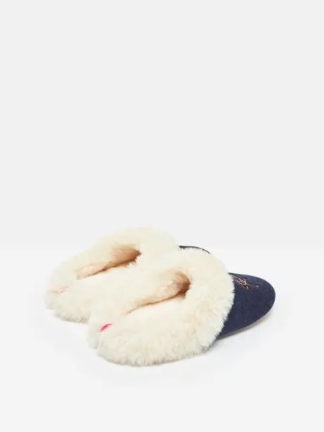Nightwear Women Joules Navy Blue Horse Embroided Slippers