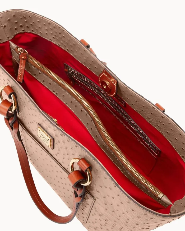 Ostrich Tammy Tote Light Taupe Women Dooney and Bourke Totes Ostrich Tammy Tote Light Taupe Women Dooney and Bourke Totes