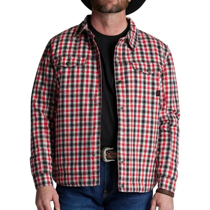 Outerwear Men Justin Boots Jackson Shirt Jacket Redwhiteblack Plaid 040multicolor041