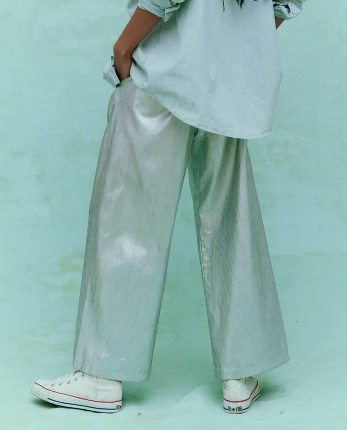 Pants Women The Great The Sculpted Trouser Silver Pants Women The Great The Sculpted Trouser Silver