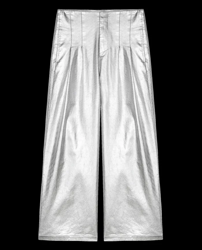 Pants Women The Great The Sculpted Trouser Silver Pants Women The Great The Sculpted Trouser Silver