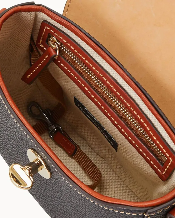 Pebble Turnlock Flap Saddle Black Women Dooney and Bourke Crossbodies Pebble Turnlock Flap Saddle Black Women Dooney and Bourke Crossbodies