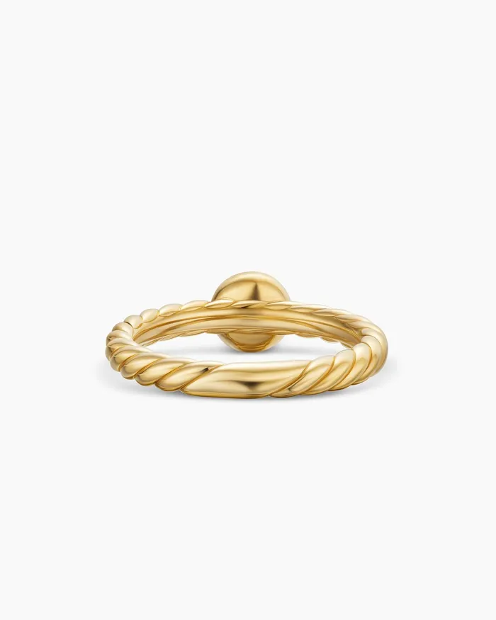 Petite Cable Ring In 18K Yellow Gold With Center Diamond 28mm Women David Yurman Petite Petite Cable Ring In 18K Yellow Gold With Center Diamond 28mm Women David Yurman Petite
