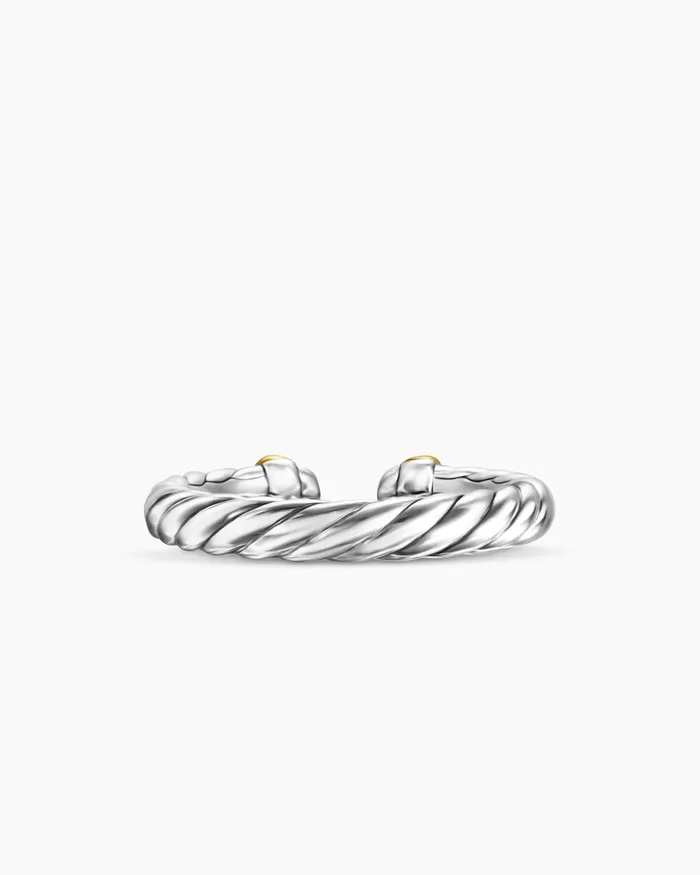 Petite Cable Ring In Sterling Silver With 14K Yellow Gold 34mm Women David Yurman Petite Petite Cable Ring In Sterling Silver With 14K Yellow Gold 34mm Women David Yurman Petite