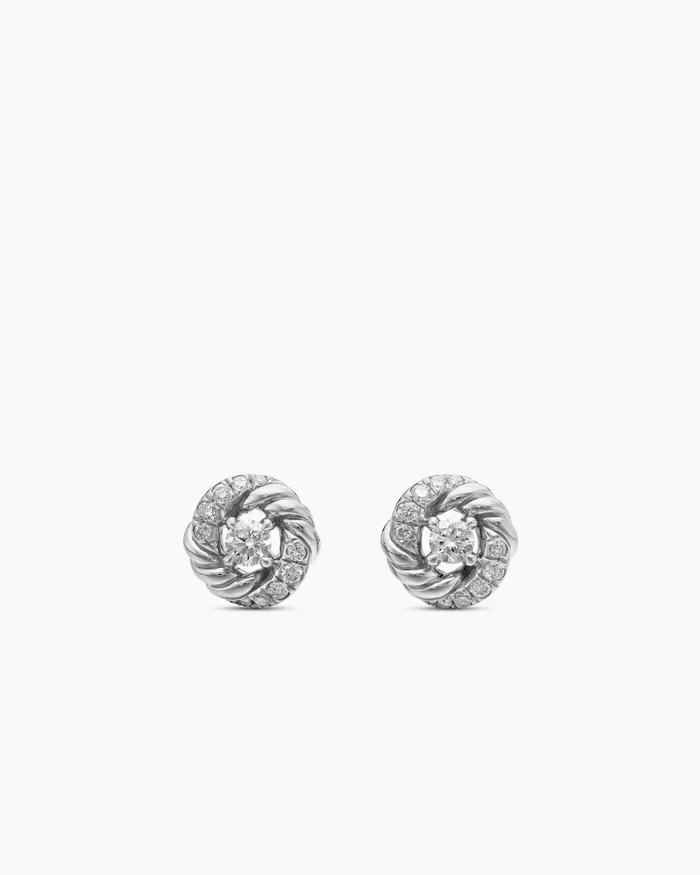 Petite Infinity Stud Earrings In Sterling Silver With Diamonds 78mm Women David Yurman Stud Petite Infinity Stud Earrings In Sterling Silver With Diamonds 78mm Women David Yurman Stud